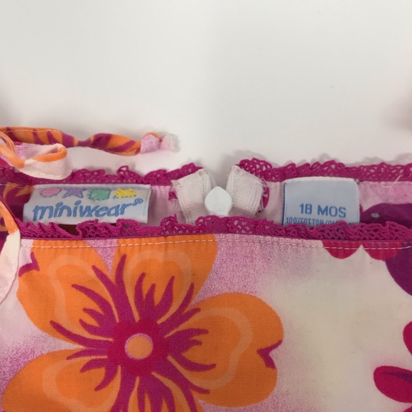 Mini Wear Pink And Orange Spring Floral Dress🌻 - Picture 3 of 4